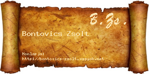 Bontovics Zsolt névjegykártya